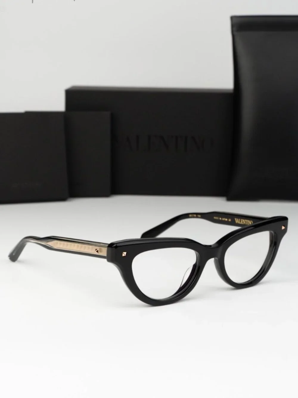 Valentino Women Eyeglasses Shiny Black Cat Eye V-ESSENTIAL II VLX-124 A NEW
